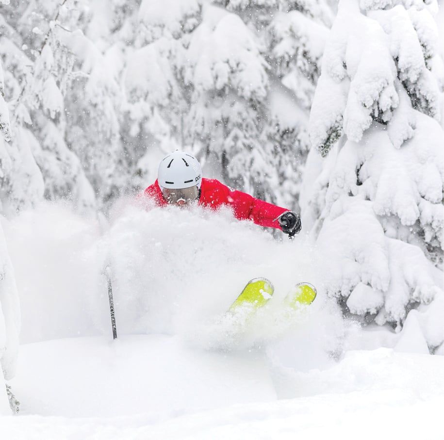 Jumping out of snow